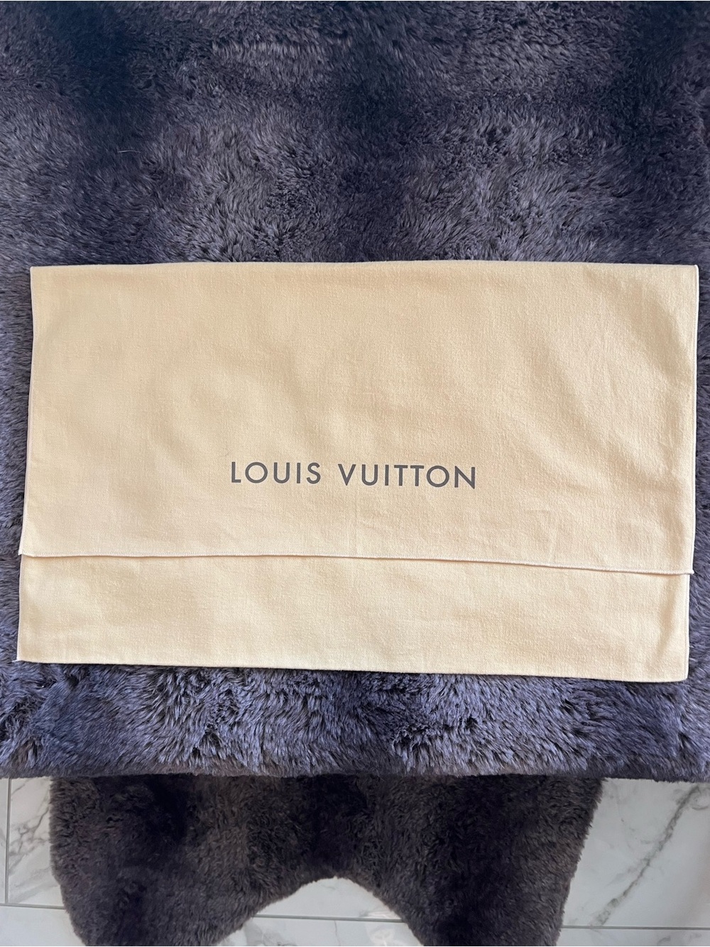 Louis Vuitton Cream Logo Dust Bag